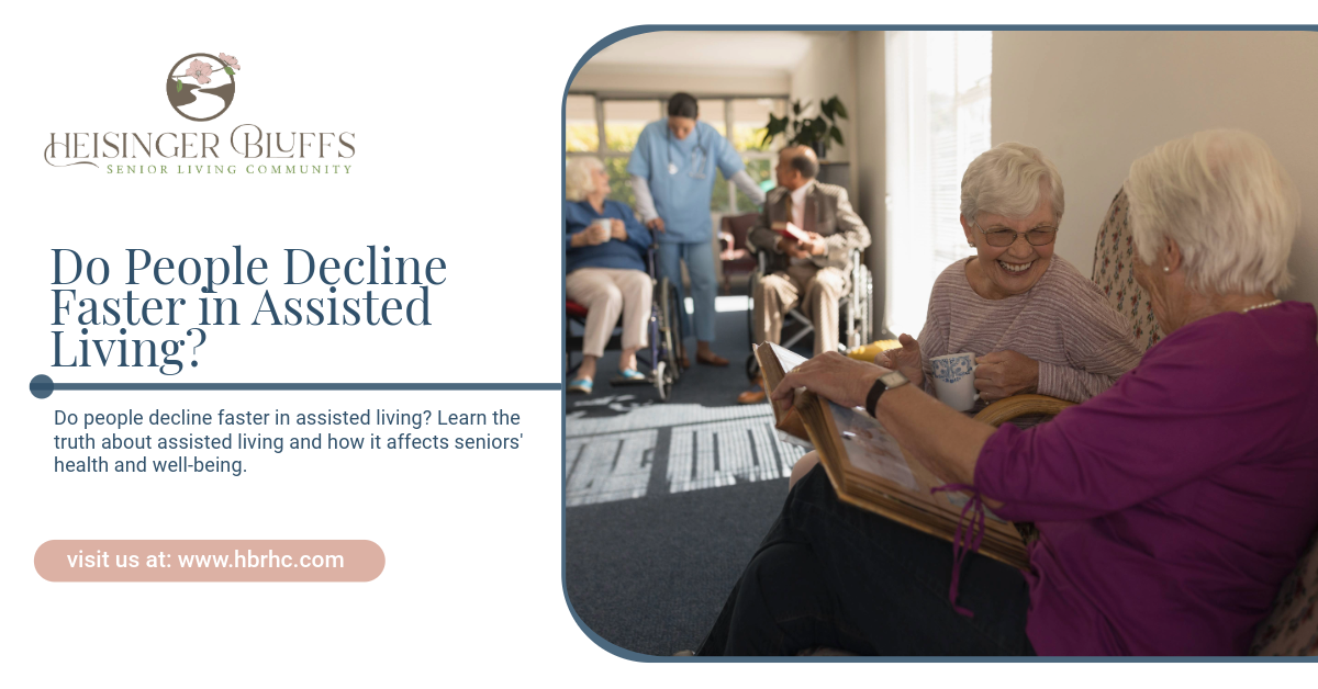 A group of elderly people is sitting in an assisted living.