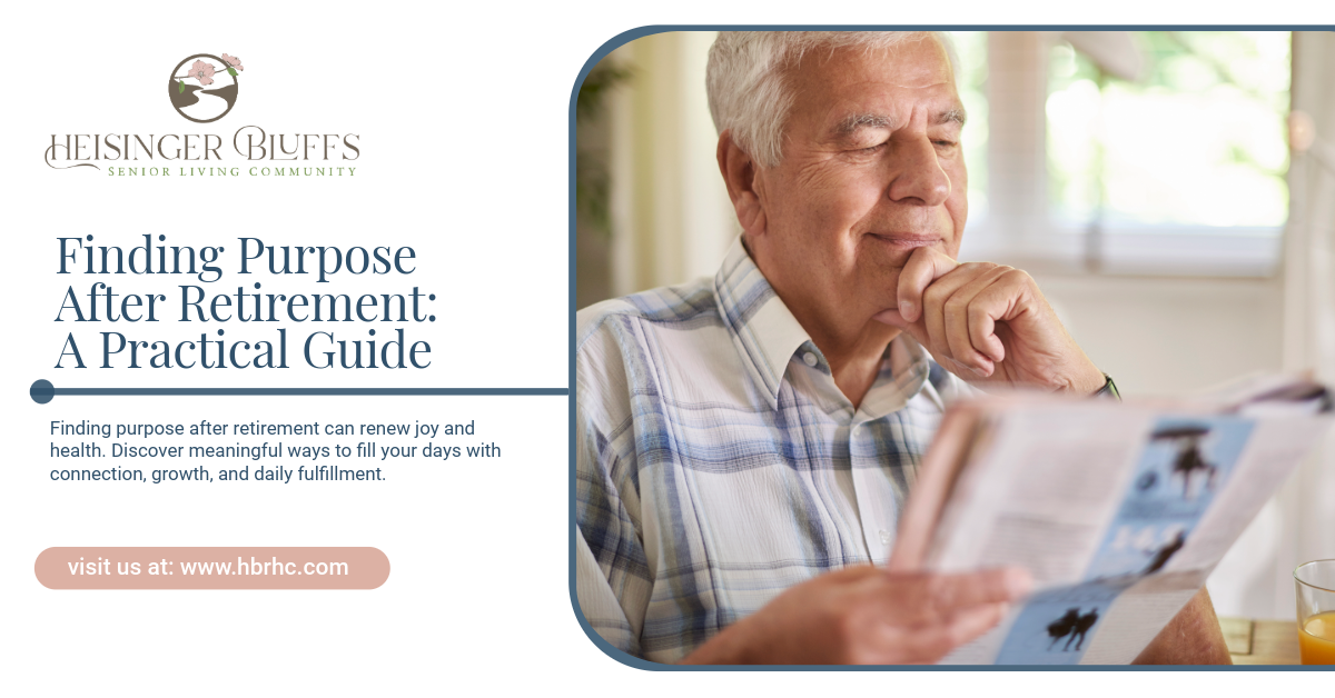 Senior man reading a booklet in a bright room