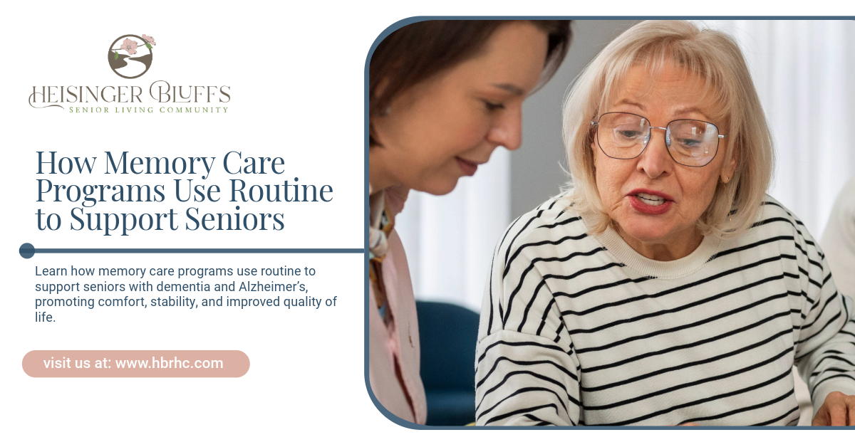 A memory care staff member is talking to a residnet with dementia