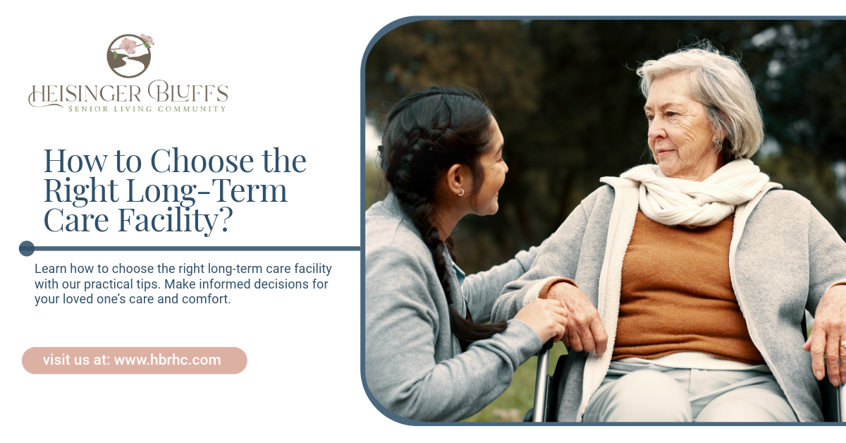 A caregiver is assisting a long-term care resident in a wheelchair.