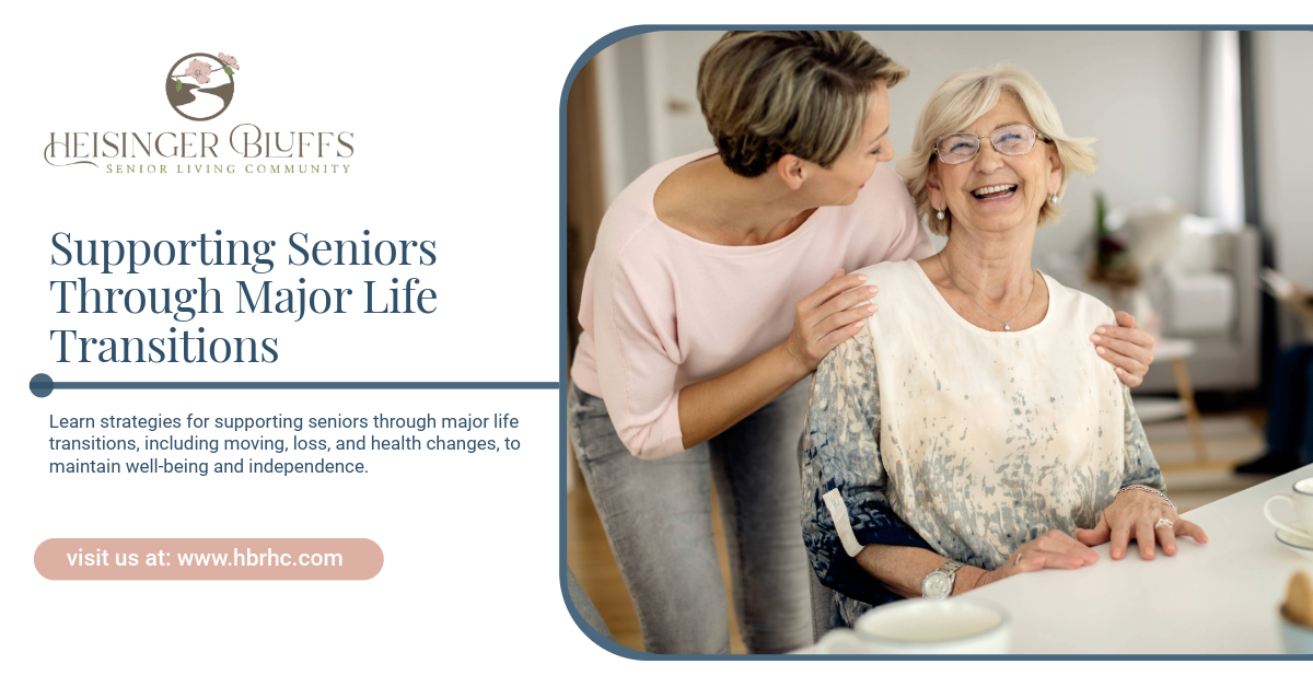 A woman is embracing her senior mother, showing support as he rmother goes throgha  major life trans