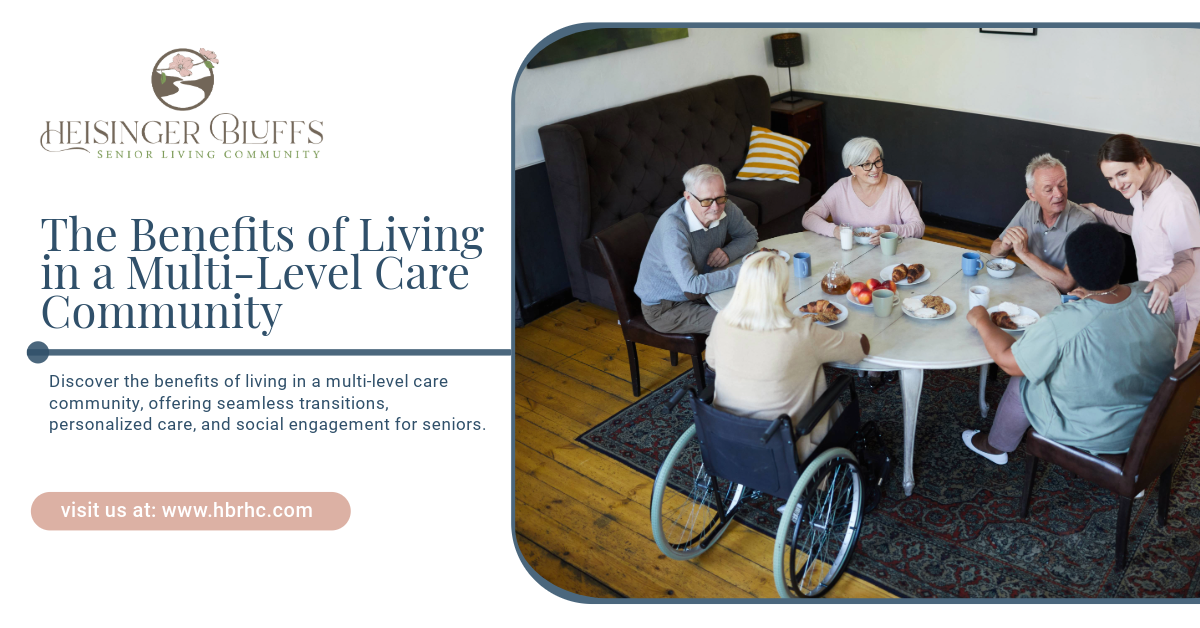 A group of senor living residents are sitting around a table in a living room.