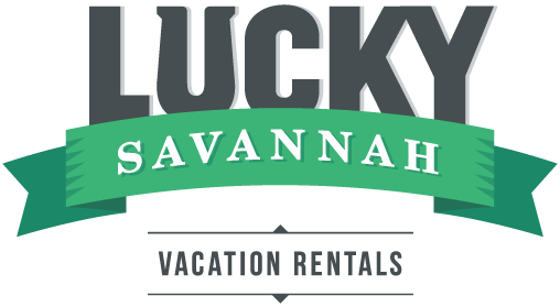 Logo for Lucky Savannah Vacation Rentals, featuring