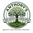 Anthony's Tree Service & Landscaping logo with green tree and slogan "Quality Care. Beautiful Results."