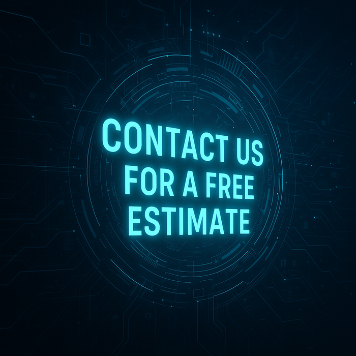 A neon sign that says `` contact us for a free estimate ''