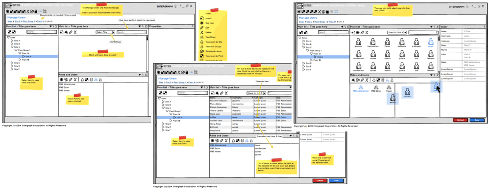 Image of example wireframes of how to add users to the system
