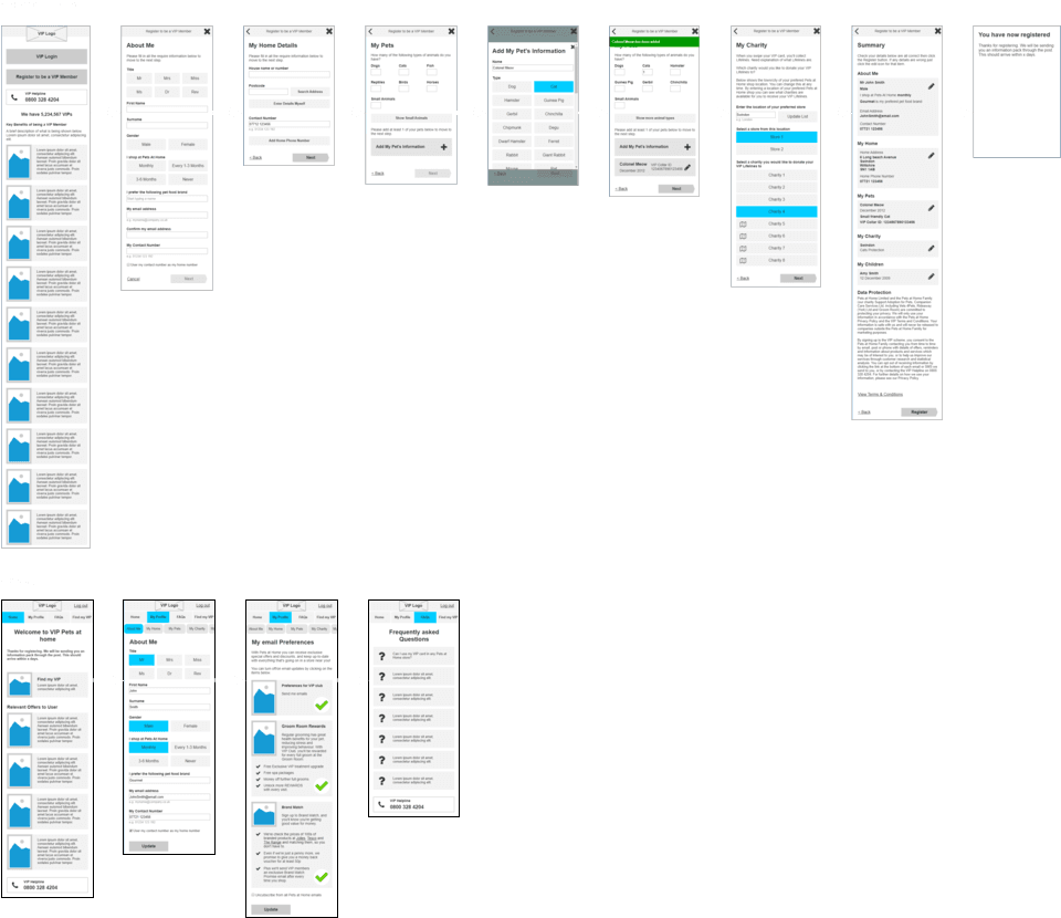 Wireframes from Axure Wireframes from Axure