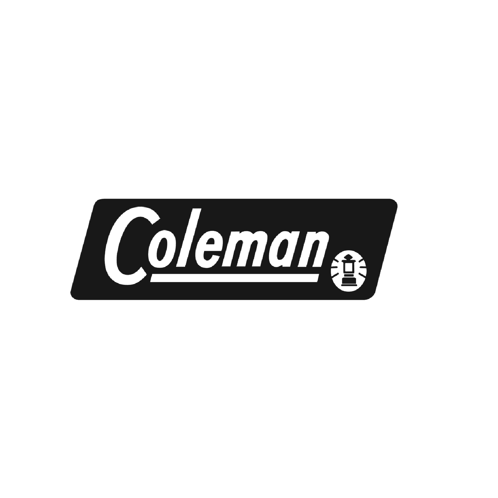 Le logo Coleman est noir et blanc sur fond blanc.