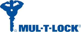 A blue and white logo for mult-t-lock