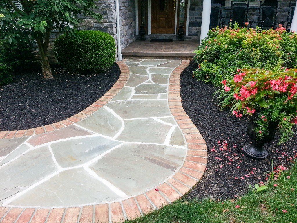 Stone patio close up view — custom walkways in Newville, PA