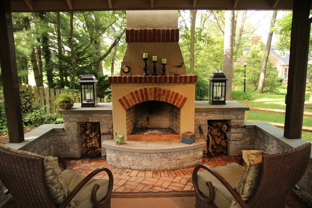 Fireplace — custom outdoor living space in Newville, PA