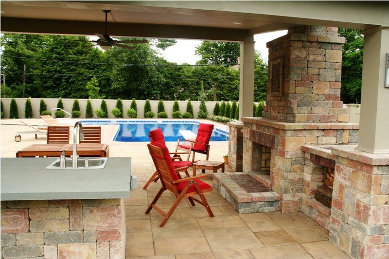 Outdoor space with fireplaces — custom outdoor living space in Newville, PA