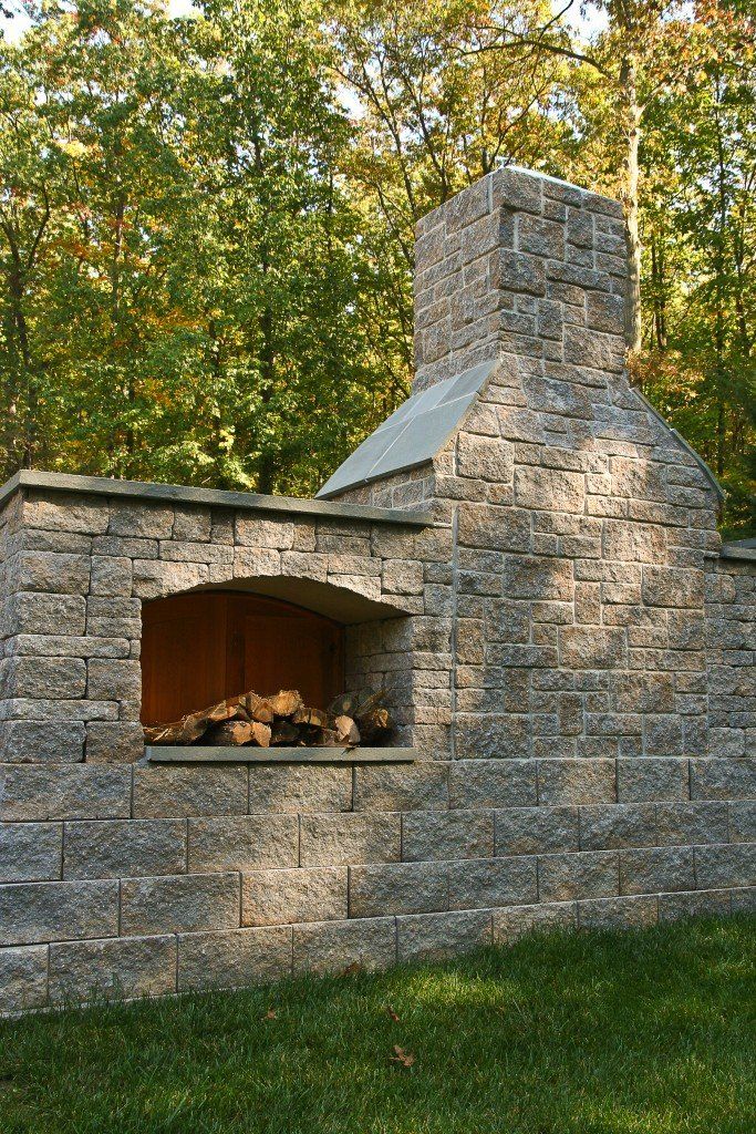 fireplace view from the back — custom outdoor fireplace in Newville, PA