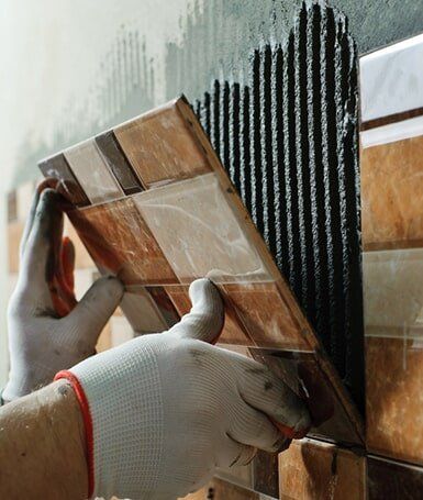 Tile Setter Hands And Tile — Tiles Rockhampton in North Rockhampton, QLD