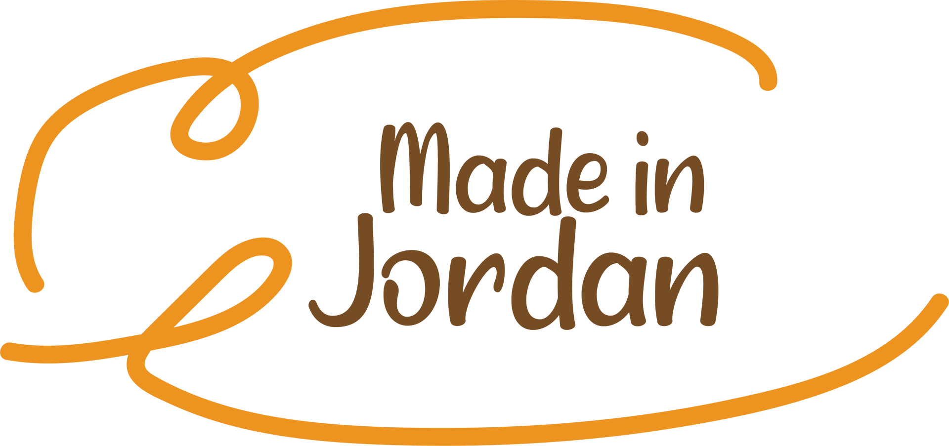 A logo that says made in jordan on a white background.
