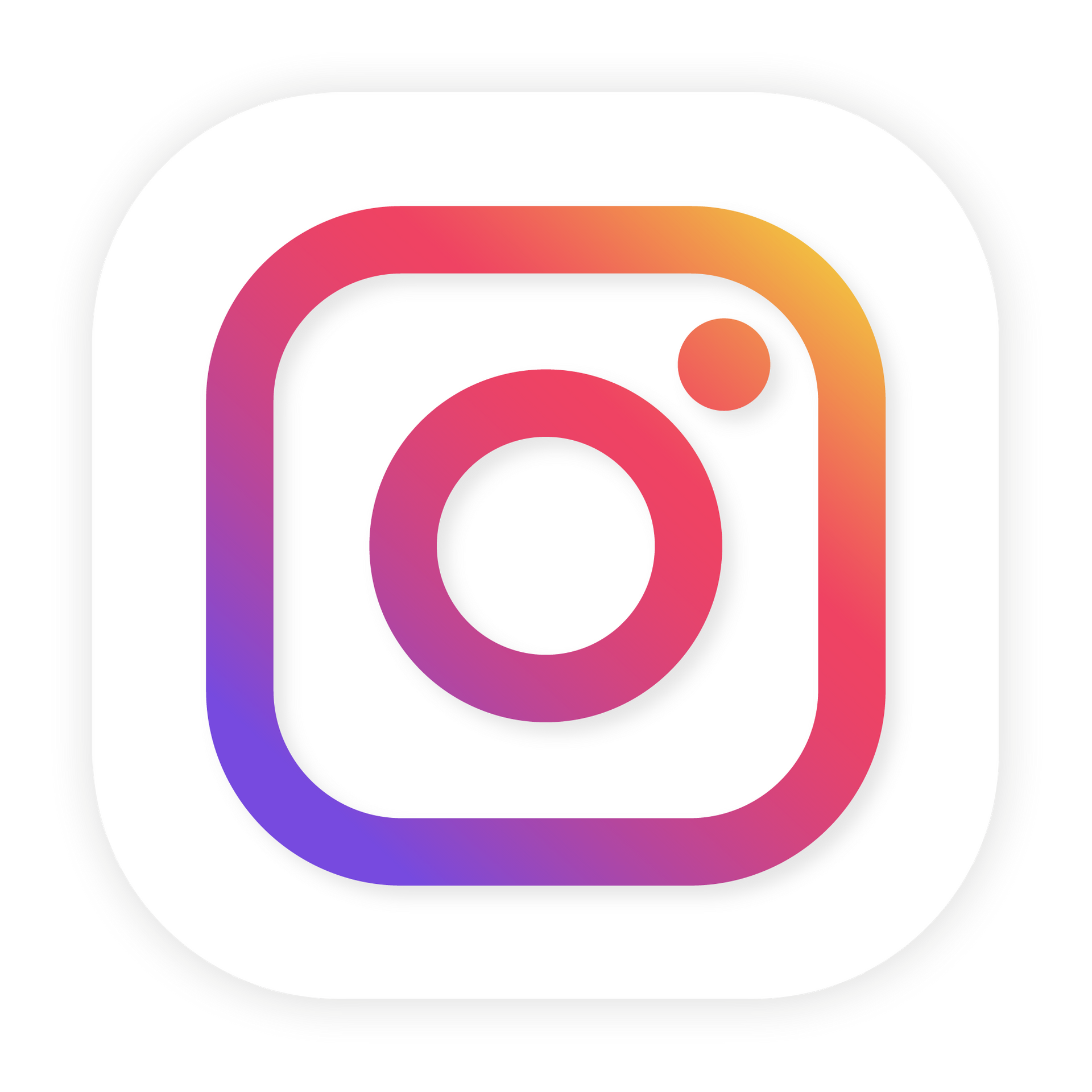 The instagram logo is a square with a circle in the middle.
