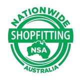 Green and white Nationwide Shopfitting Australia logo with stylized map and NSA initials