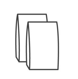 A black and white drawing of two bags on a white background.