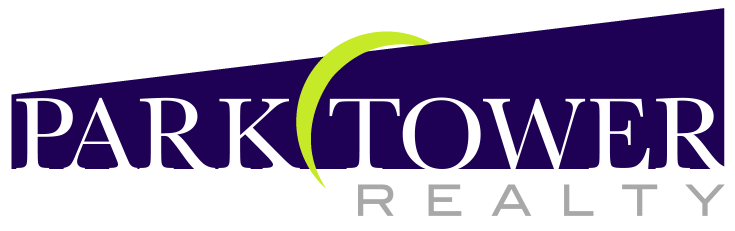 Park Tower Realty logo, white text on dark blue, with a green crescent.