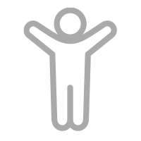 Person with arms raised in the air.