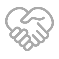 Two hands shaking, forming a heart shape.