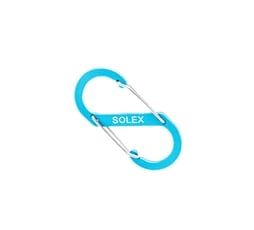 Blue SOLEX S-shaped carabiner clip.