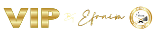 A gold logo for a company called vip & epsilon