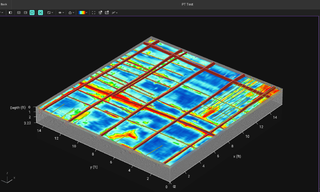 3D rendering of underground utilities from a ground penetrating radar scan (GPR)
