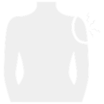 A silhouette of a person 's back with a shoulder injury.