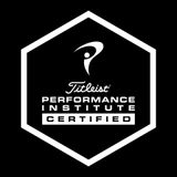 The titleist performance institute logo is white on a black background.