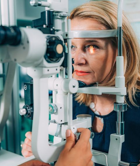 Lenses — Checking Woman Eyes Using Slit Lamp in San Francisco, CA