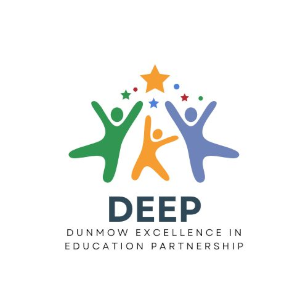 A logo for dunmow excellence in education partnership