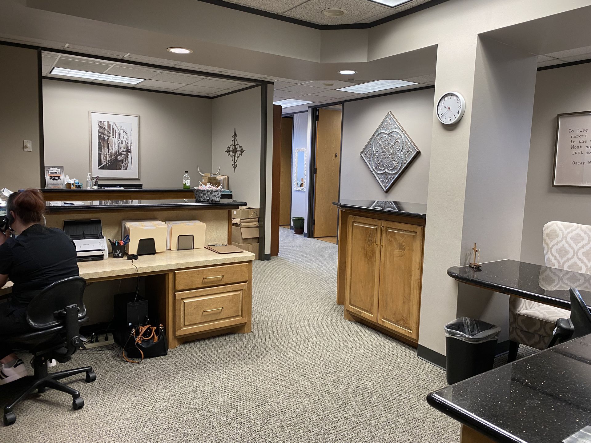 Office hall interior view of Restore TMJ offices in Houston, TX