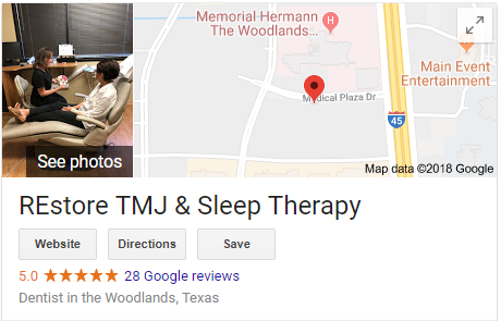 Google map image of Woodlands, TX location with high-mark Google reviews.