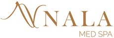 The Nala Med Spa logo featuring a stylized 'N' icon and gold text on a white background.
