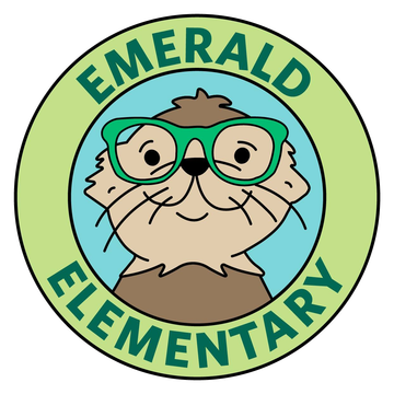 Emerald Elementary school logo with a bespectacled otter.