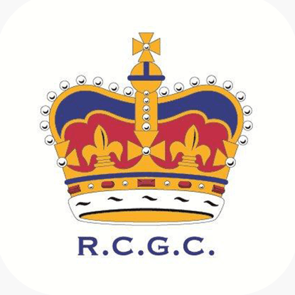 The logo for r.c.g.c. is a crown with a cross on top.