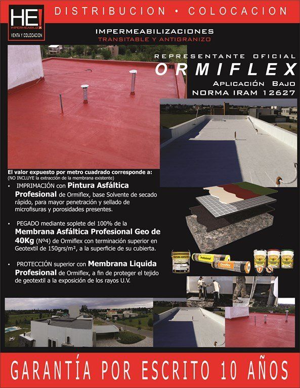 Impermeabilizaciones transitables y antigranizo