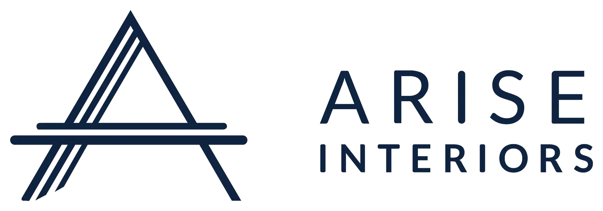 The logo for arise interiors shows a letter a and the word interiors.