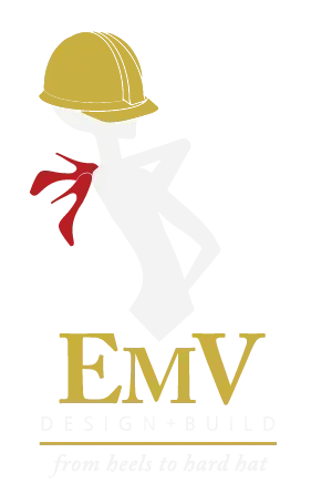 A logo for emv design build shows a man wearing a hard hat
