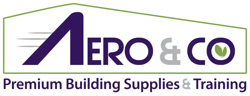 The aero & co logo is a premium building supplies and training company.