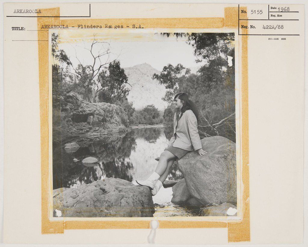 Flinders Ranges Arkaroola history- woman by waterhole