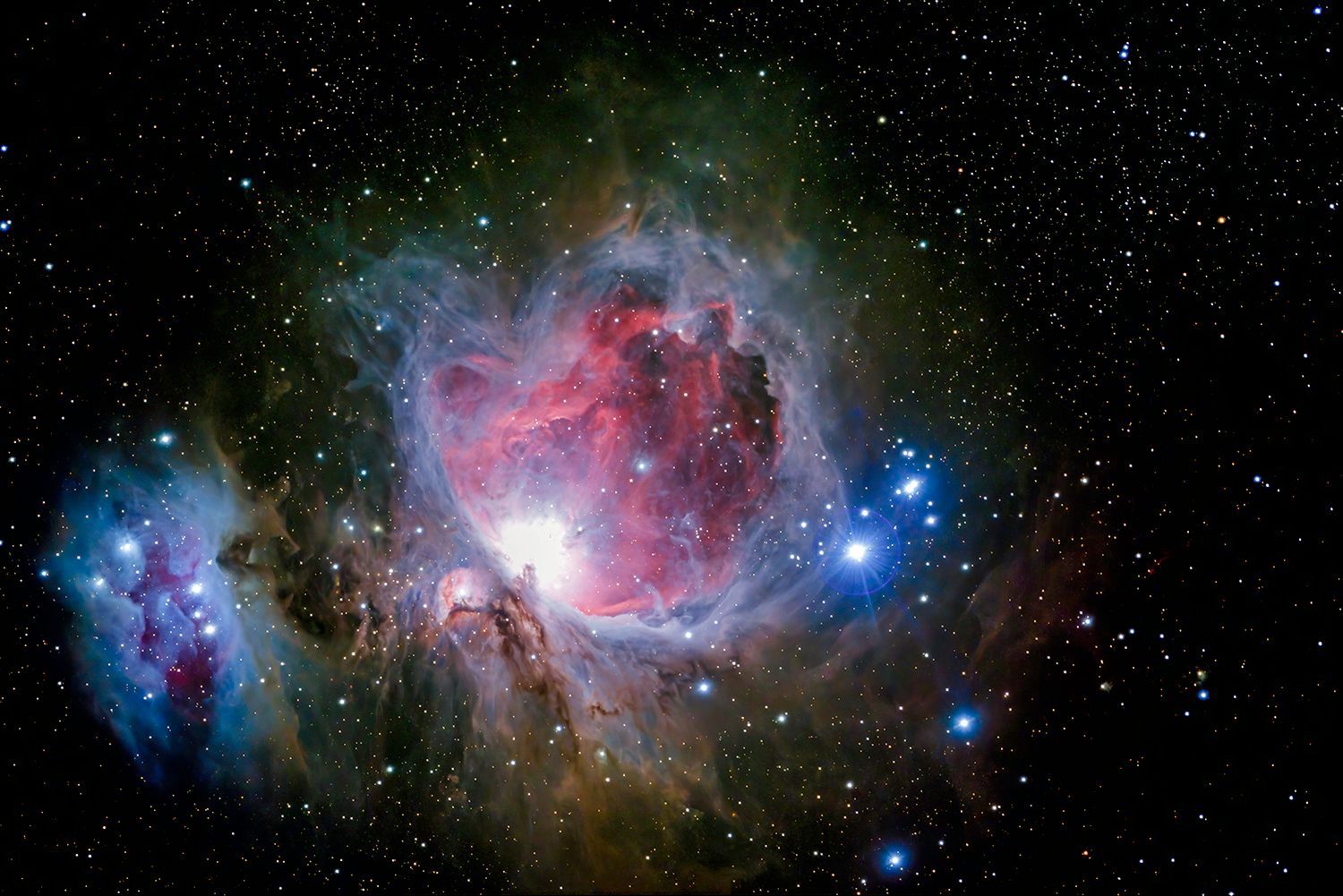 Stunning view of the Orion Nebula captured in the night sky over Arkaroola, showcasing the vivid colours and intricate details of this deep-space object in an International Dark Sky Sanctuary.