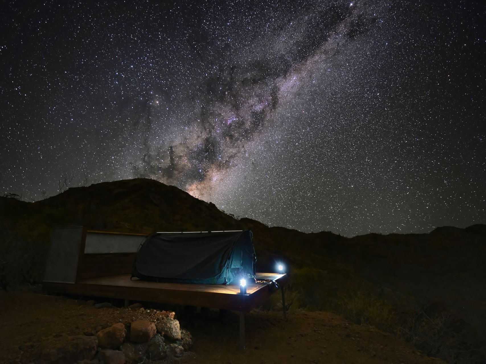 Camping under the stars on the Ridgetop Sleepout at Arkaroola's Dark Sky Sanctuary