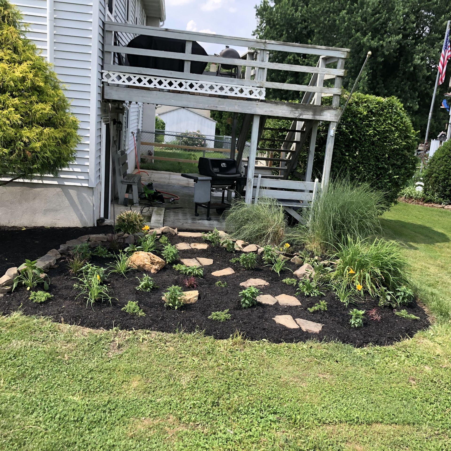 Deck And Beautiful Landscape Design — Lancaster, PA — Paradise Plants & Patios