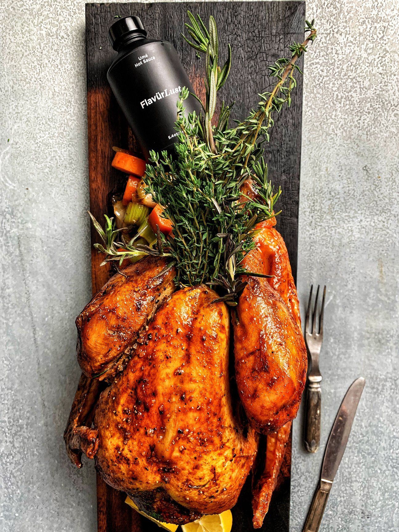 Ovenroasted whole chicken