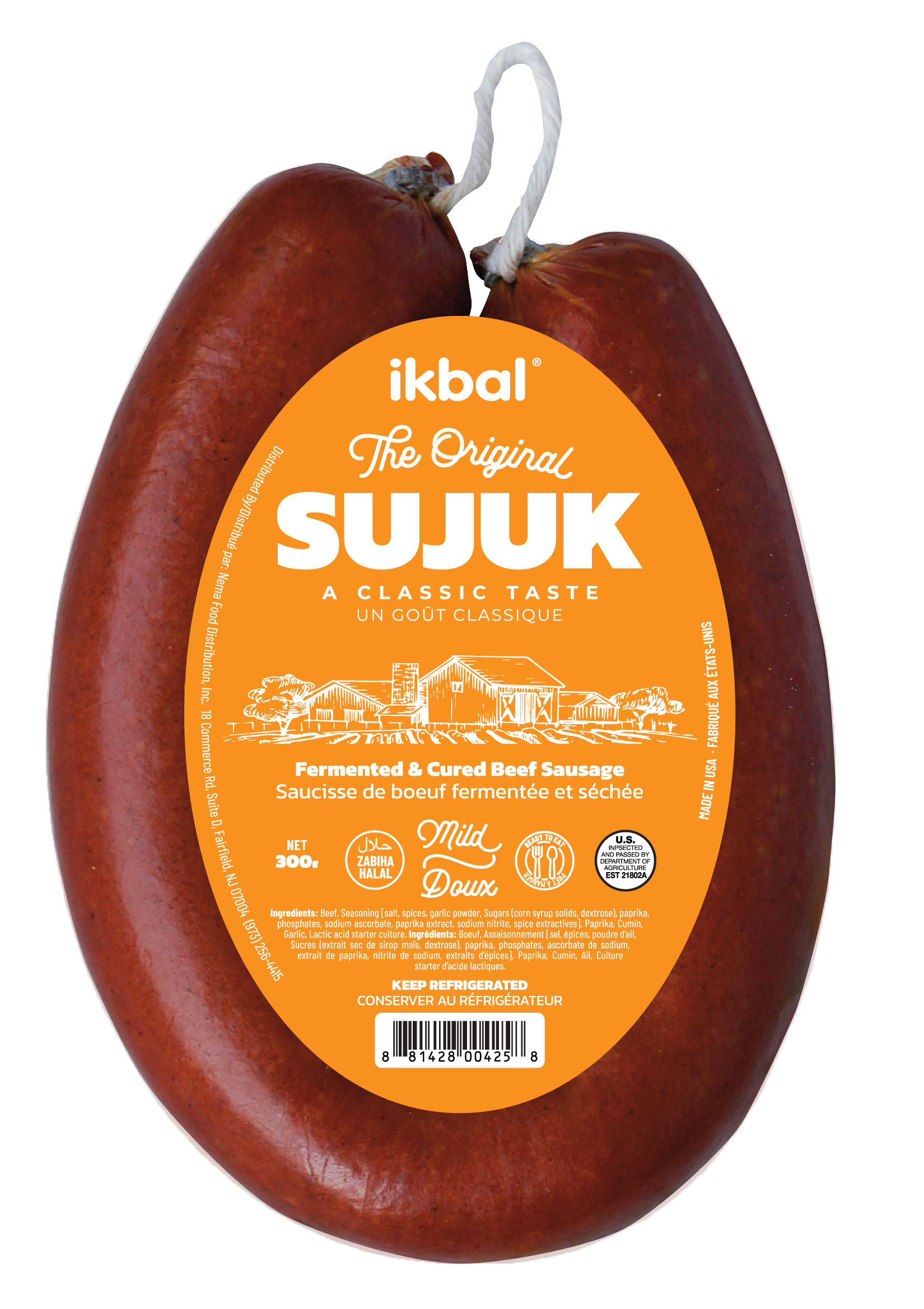 IKBAL Sujuk Ring, Mild 300g, Authentic Turkish Deli