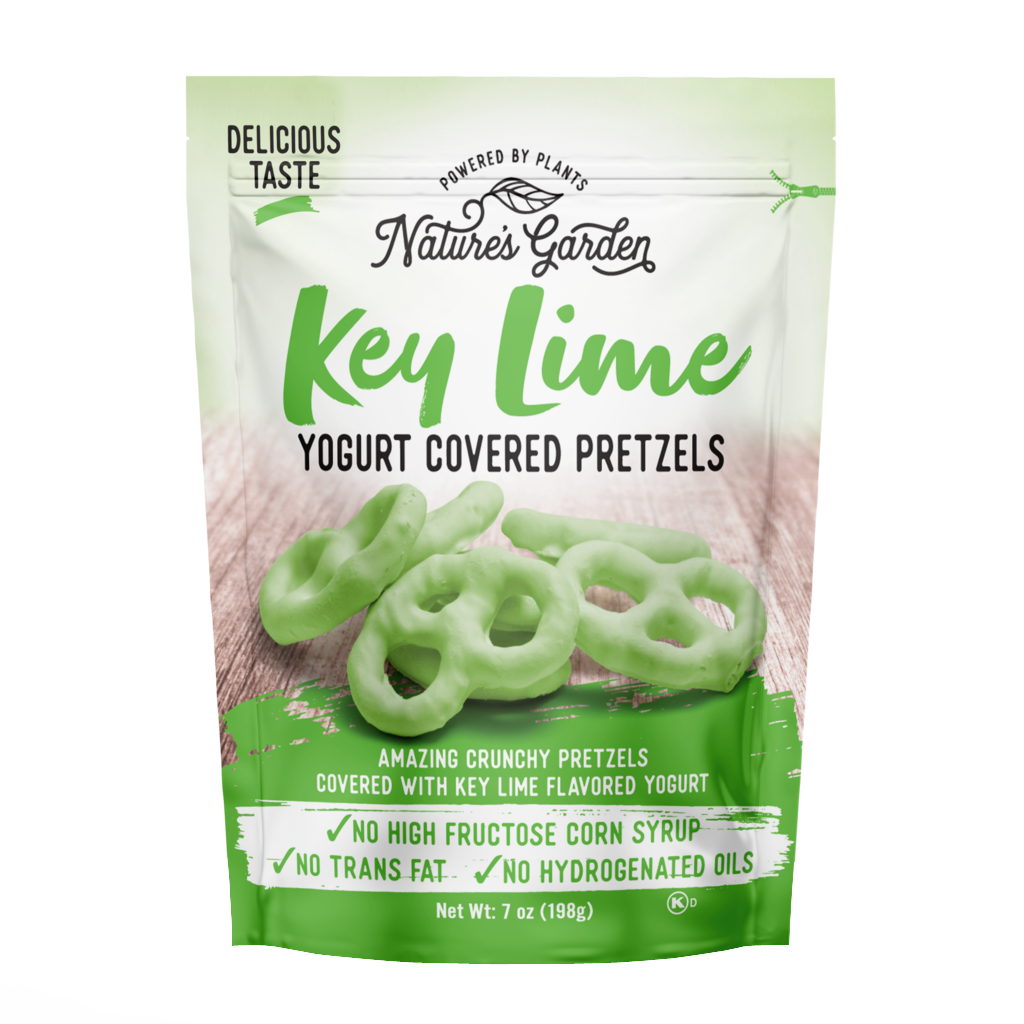 NATURES GARDEN Key Lime Yogurt Covered Pretzels, Healthy Snack