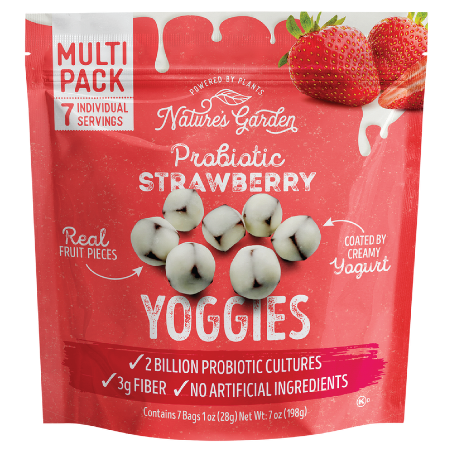 A bag of nature 's garden probiotic strawberry yoggies