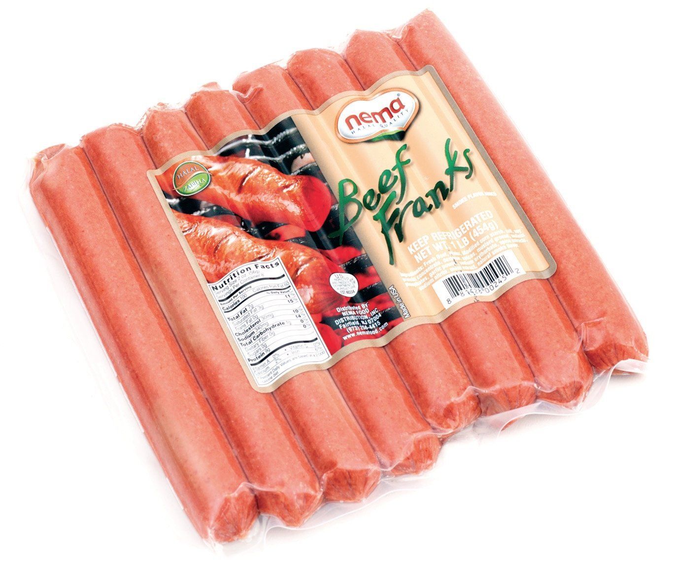 NEMA Beef Franks, Beef Hot Dogs 1lb